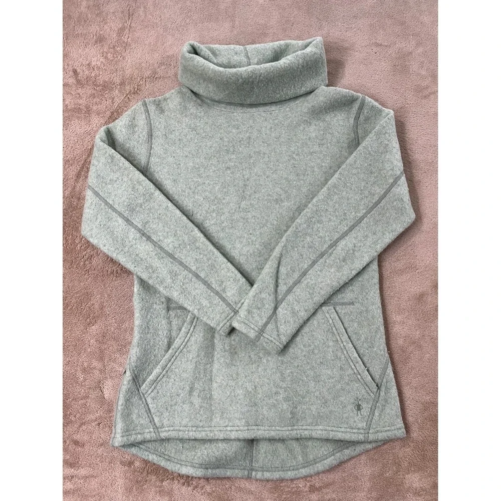 Smartwool Hudson Trail Fleece Sweater Women's S Light Green Pullover L/S EUC